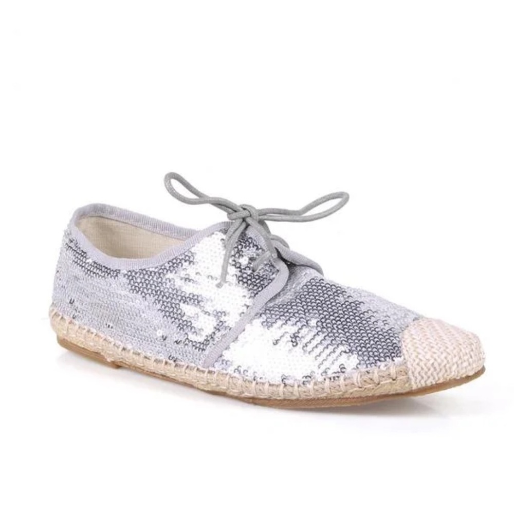 Natura Breeze‎ Lace up Woman’s Sequin Espardrille Flat size 8